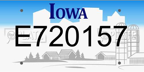 E720157 Iowa License Plate