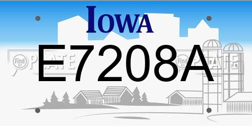 E7208A Iowa License Plate