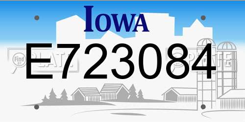 E723084 Iowa License Plate