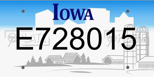 E728015 Iowa License Plate
