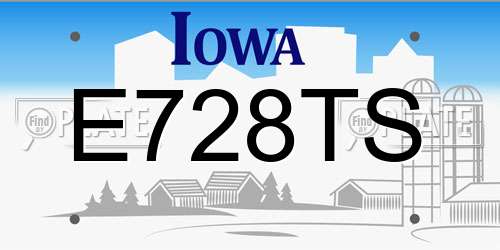 E728TS Iowa License Plate