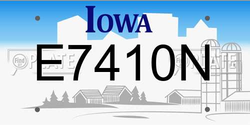 E7410N Iowa License Plate