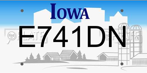 E741DN Iowa License Plate