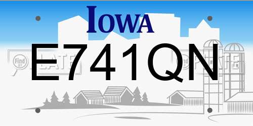 E741QN Iowa License Plate