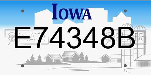 E74348B Iowa License Plate