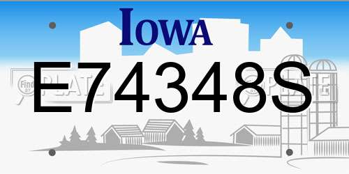 E74348S Iowa License Plate