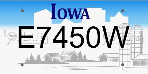 E7450W Iowa License Plate