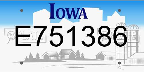 E751386 Iowa License Plate
