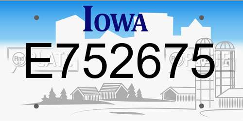 E752675 Iowa License Plate
