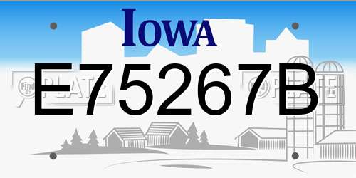 E75267B Iowa License Plate