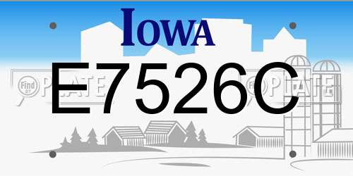 E7526C Iowa License Plate