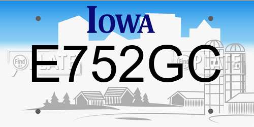 E752GC Iowa License Plate