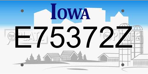 E75372Z Iowa License Plate