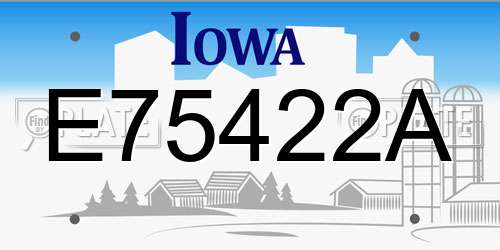 E75422A Iowa License Plate