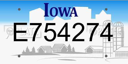 E754274 Iowa License Plate
