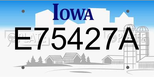 E75427A Iowa License Plate