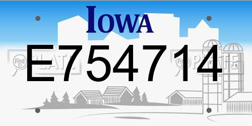 E754714 Iowa License Plate