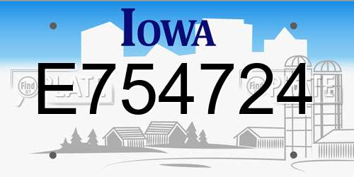 E754724 Iowa License Plate