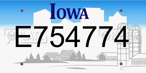 E754774 Iowa License Plate