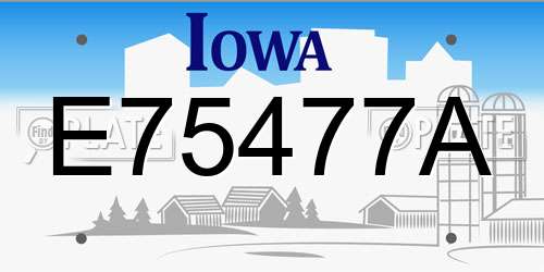 E75477A Iowa License Plate