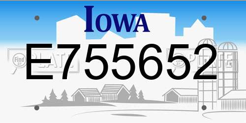 E755652 Iowa License Plate