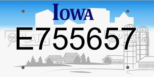 E755657 Iowa License Plate