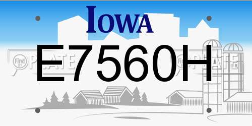 E7560H Iowa License Plate