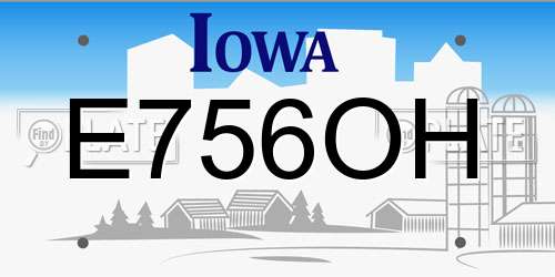 E756OH Iowa License Plate
