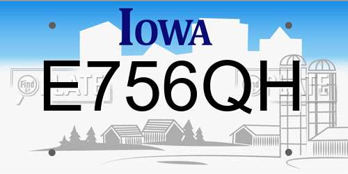 E756QH Iowa License Plate