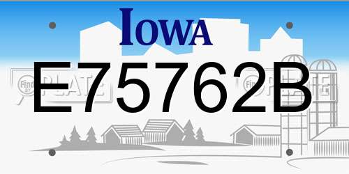 E75762B Iowa License Plate