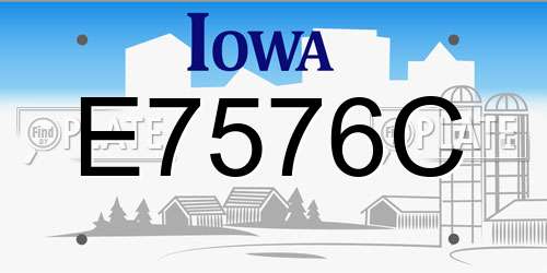 E7576C Iowa License Plate