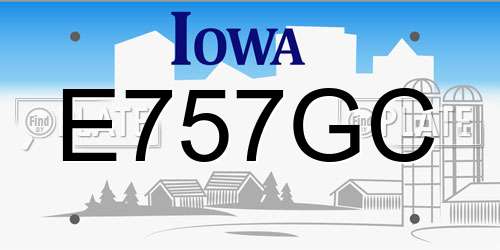 E757GC Iowa License Plate