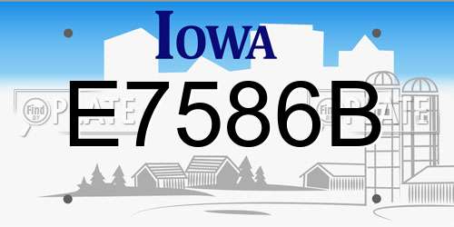 E7586B Iowa License Plate