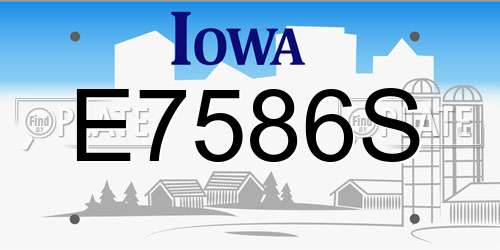 E7586S Iowa License Plate