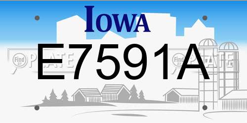 E7591A Iowa License Plate
