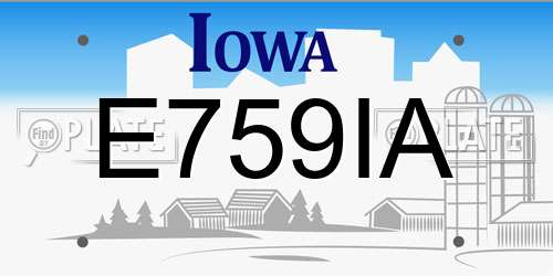 E759IA Iowa License Plate