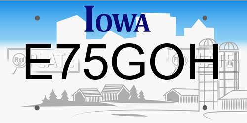 E75GOH Iowa License Plate