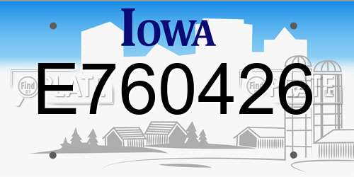 E760426 Iowa License Plate