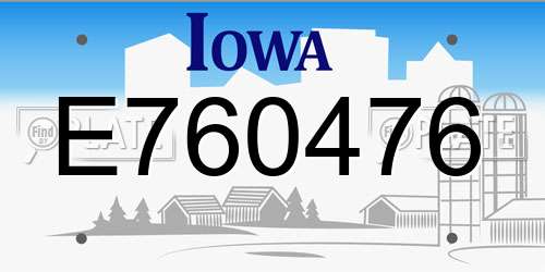 E760476 Iowa License Plate
