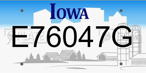E76047G Iowa License Plate