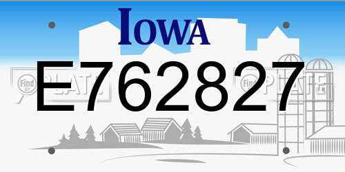 E762827 Iowa License Plate