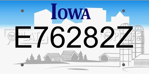 E76282Z Iowa License Plate