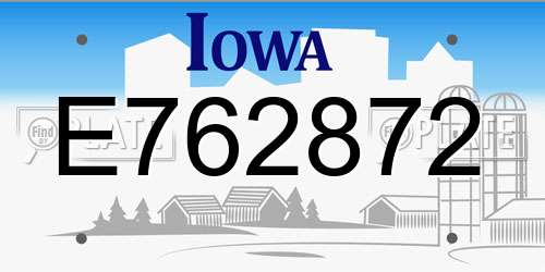 E762872 Iowa License Plate