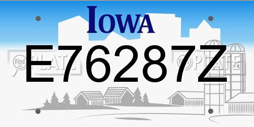 E76287Z Iowa License Plate