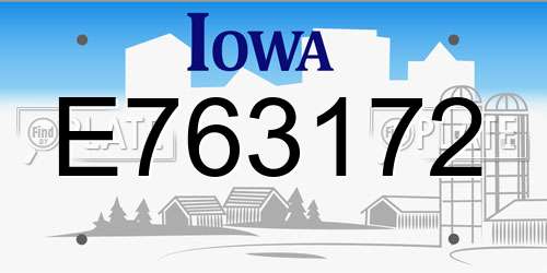 E763172 Iowa License Plate