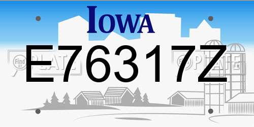 E76317Z Iowa License Plate
