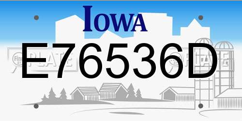 E76536D Iowa License Plate