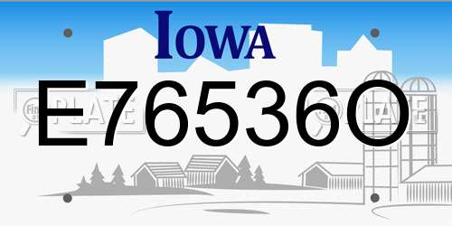 E76536O Iowa License Plate