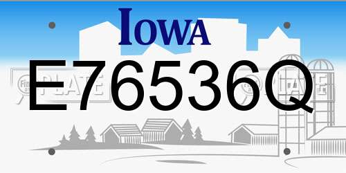 E76536Q Iowa License Plate