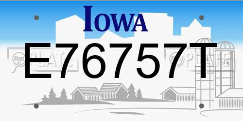 E76757T Iowa License Plate